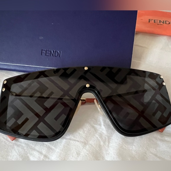 Fendi Accessories - FENDI Logo Shield Monogram Sunglasses 100% Authentic FF logo all over lenses